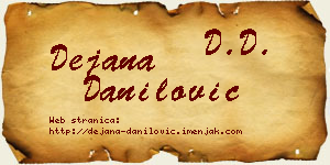 Dejana Danilović vizit kartica